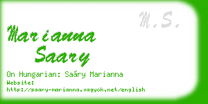marianna saary business card
